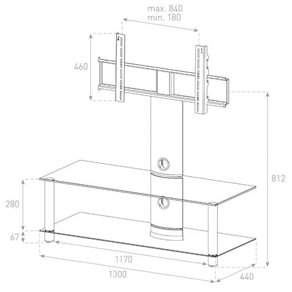 Balcar NEO130-B-SLV - TV Möbel 4 Balcar NEO130-B-SLV - TV Möbel – Bild 2