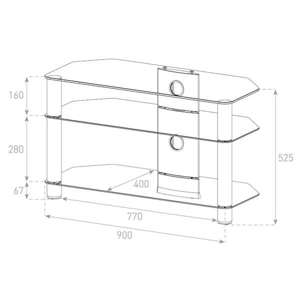 Balcar NEO390-B-SLV - TV Möbel 4 Balcar NEO390-B-SLV - TV Möbel – Bild 2